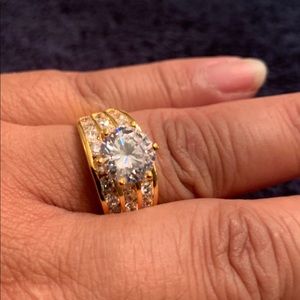Cubic Zirconia gold filled Diamond Wedding Ring